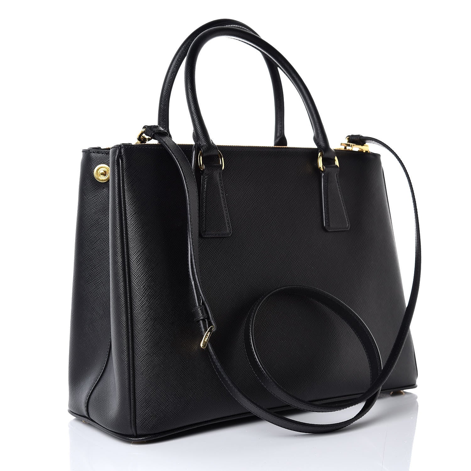 Prada Saffiano Medium Galleria Double Zip Tote Black 4 of 10