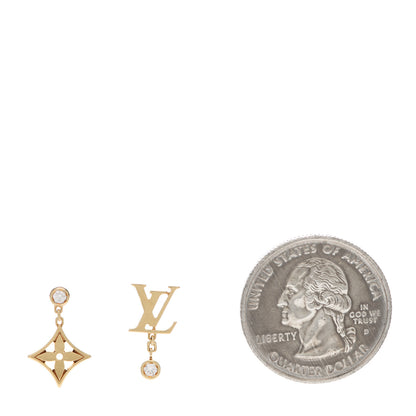 Louis Vuitton 18K Yellow Gold Diamond Idylle Blossom Monogram Stud Earrings 2 of 5