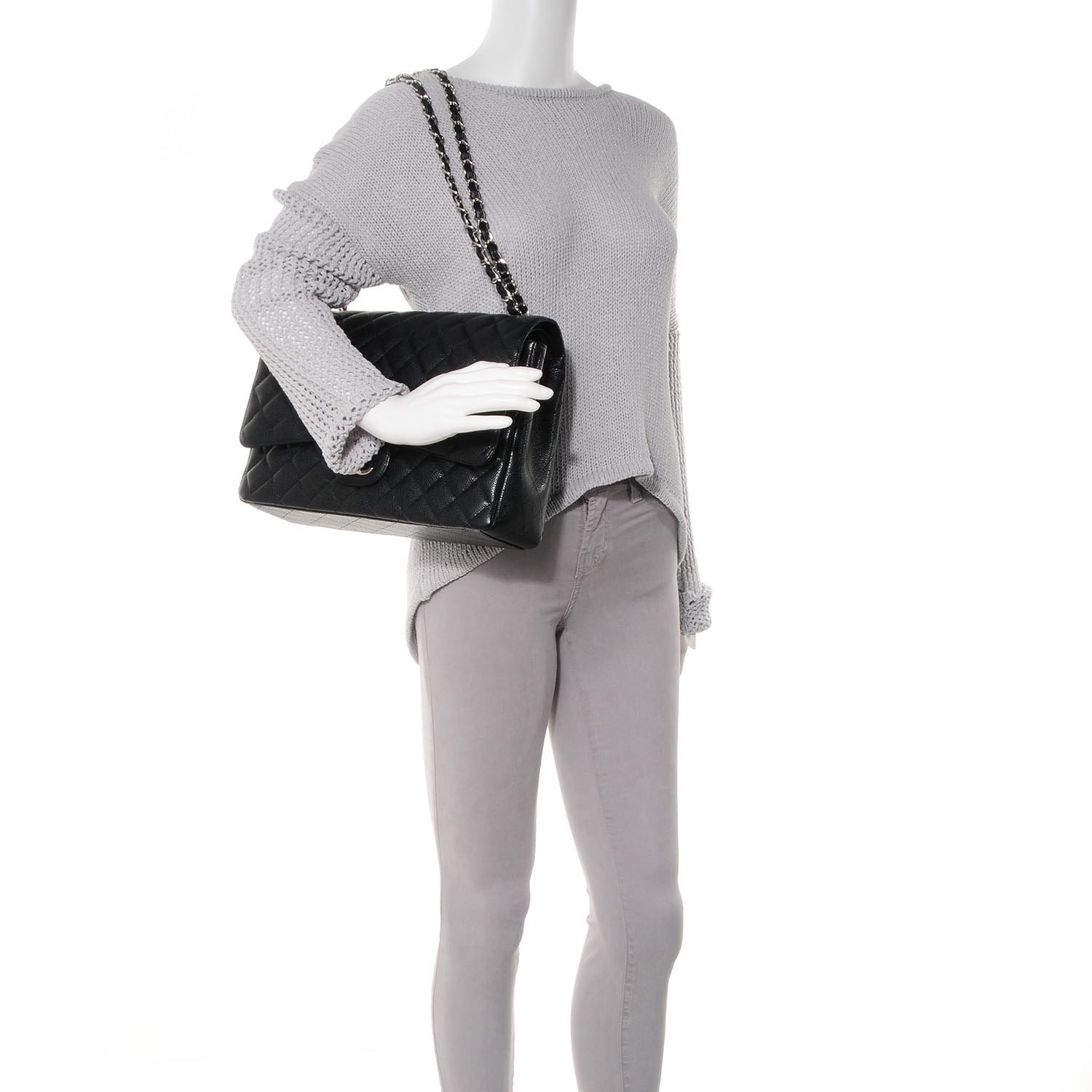 Chanel Caviar Quilted Maxi Double Flap Black 2 of 11