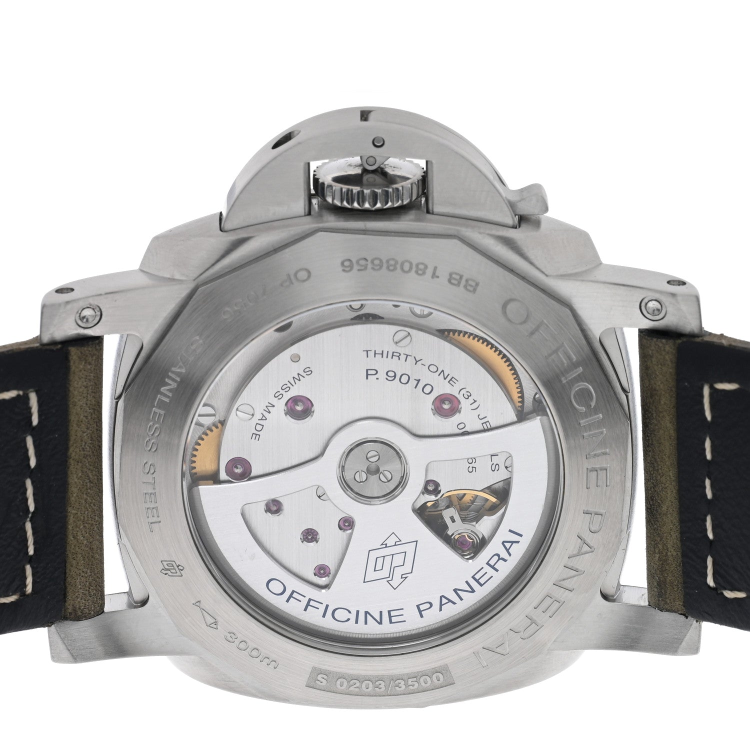 Panerai Stainless Steel Calfskin 44mm Luminor Marina 1950 3 Days Automatic Watch Black PAM01312 4 of 6