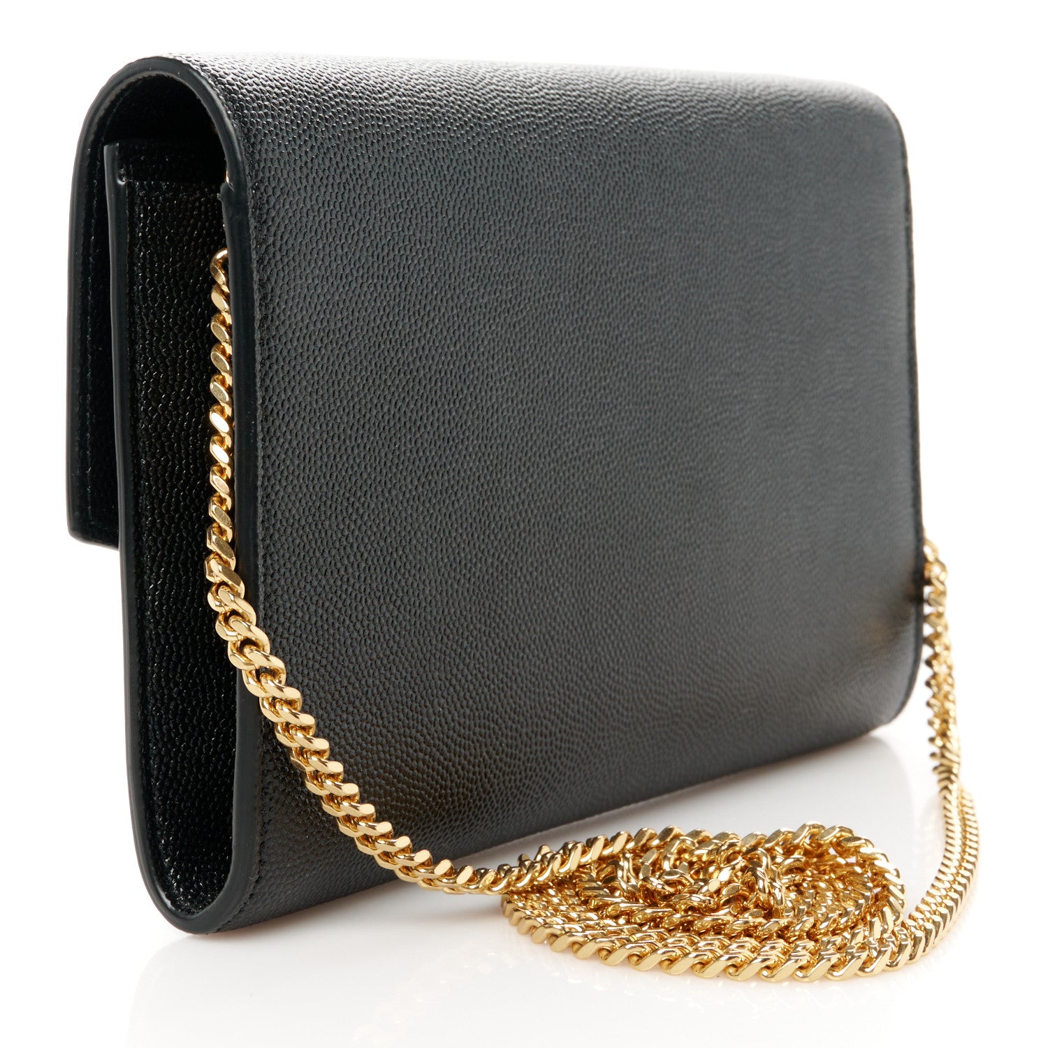 Saint Laurent Grain de Poudre Uptown Chain Wallet Black 3 of 10