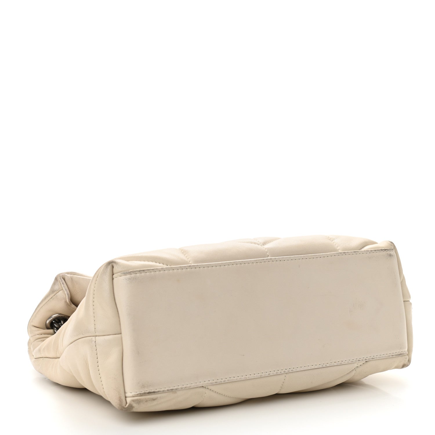 Saint Laurent Lambskin Quilted Small Loulou Puffer Monogram Chain Satchel Blanc Vintage 4 of 21