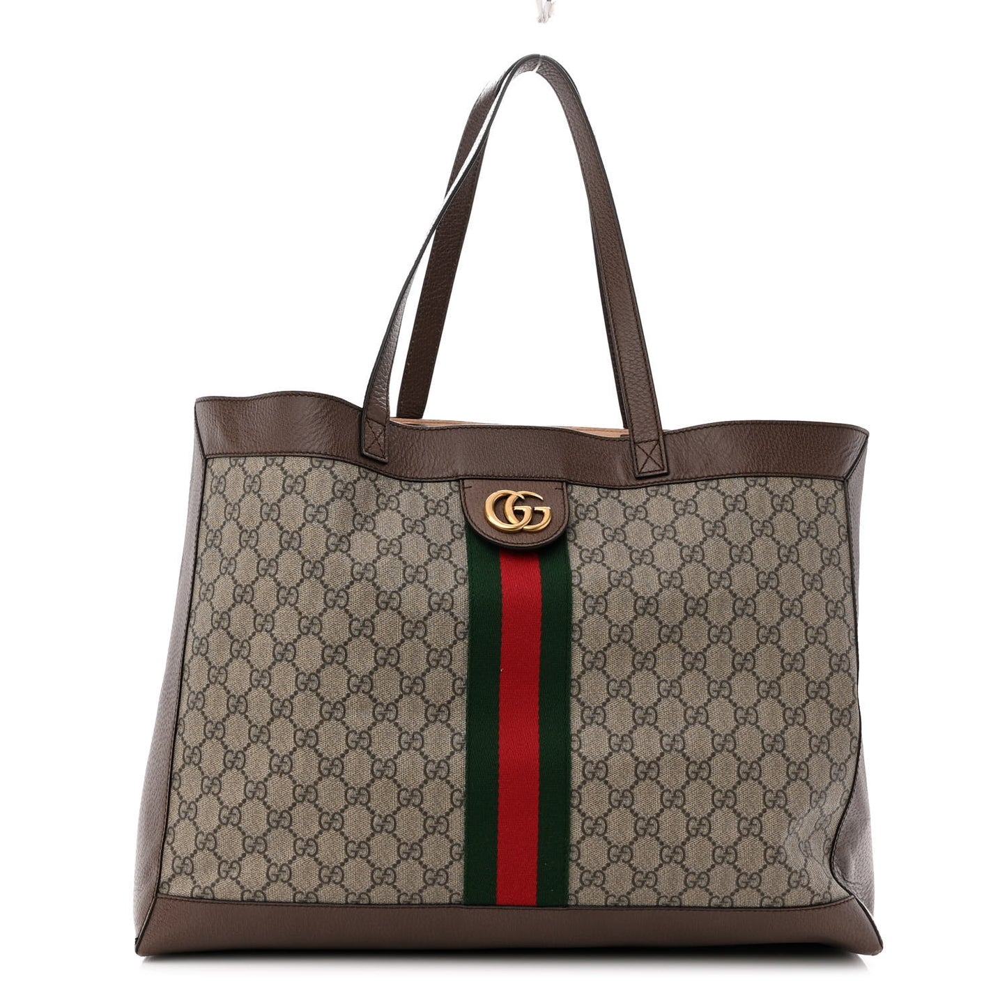 GG Supreme Monogram Web Ophidia Tote Brown