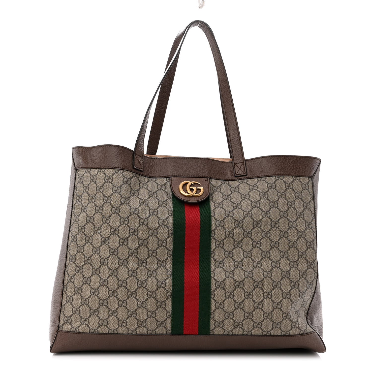 Gucci GG Supreme Monogram Web Ophidia Tote Brown 3 of 12