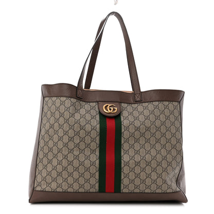 Gucci GG Supreme Monogram Web Ophidia Tote Brown 3 of 12
