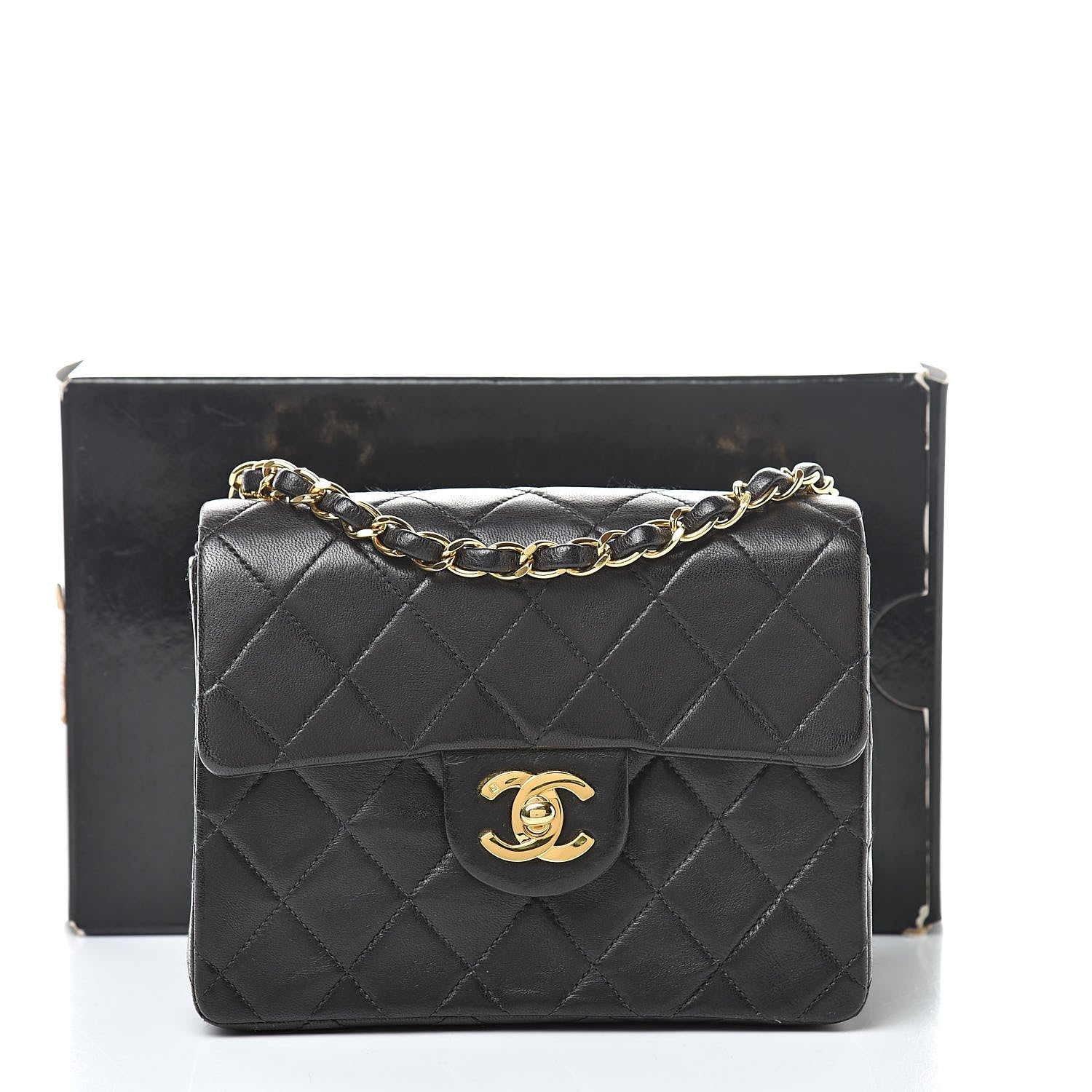 Chanel Lambskin Quilted Mini Square Flap Black 14 of 14