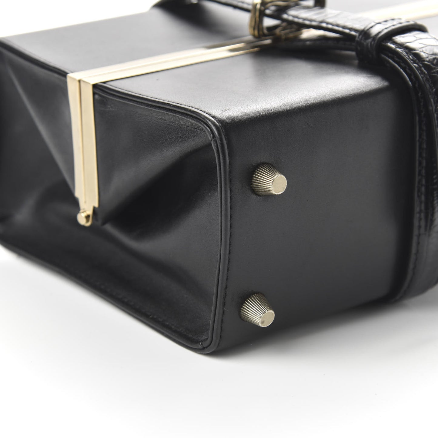 Calfskin Crocodile Embossed Tai Dopp Kit Bag Black