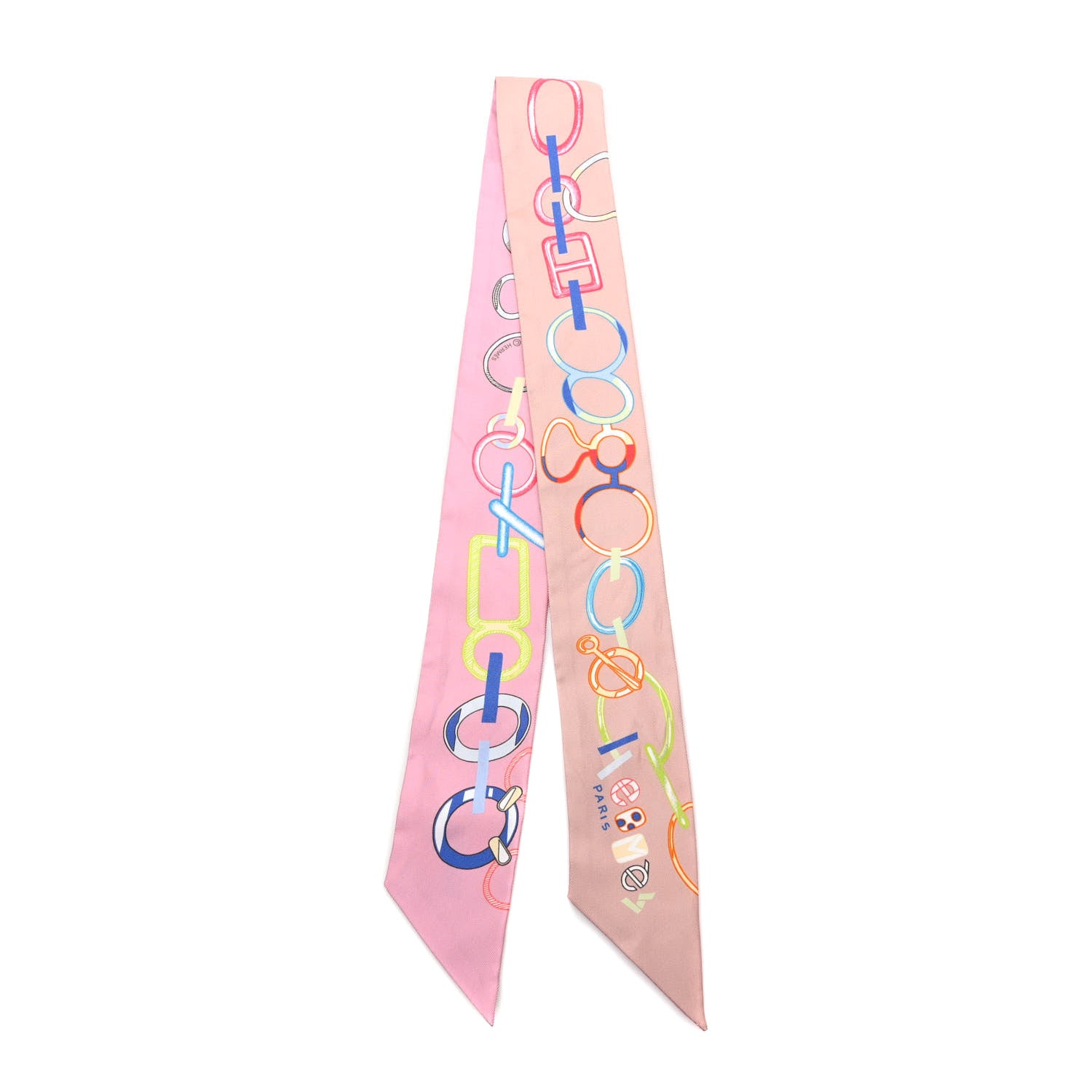 Hermes Silk Do Re Boucles Twilly Rose Poudre Bleu 2 of 4