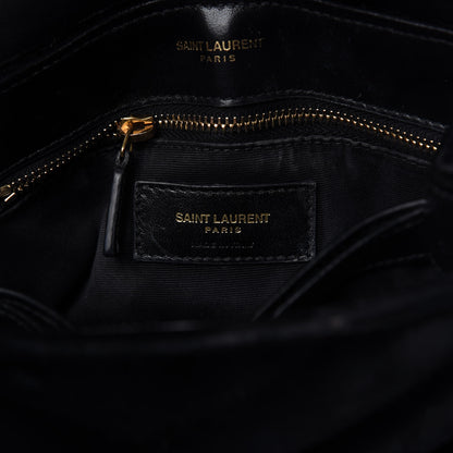 Saint Laurent Velvet Y Quilted Monogram Toy Loulou Chain Satchel French Black 8 of 10