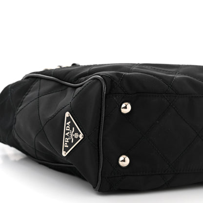 Prada Nylon Tessuto Quilted Chain Shoulder Bag Black 8 of 11