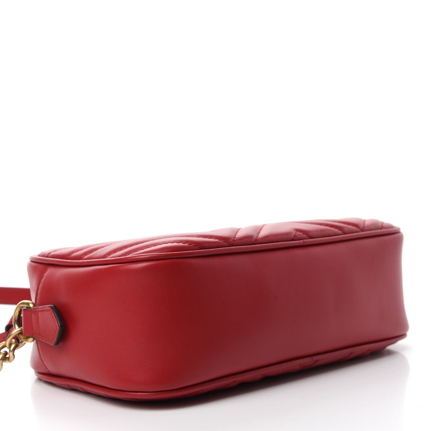 Gucci Calfskin Matelasse Small GG Marmont Chain Shoulder Bag Hibiscus Red 5 of 13