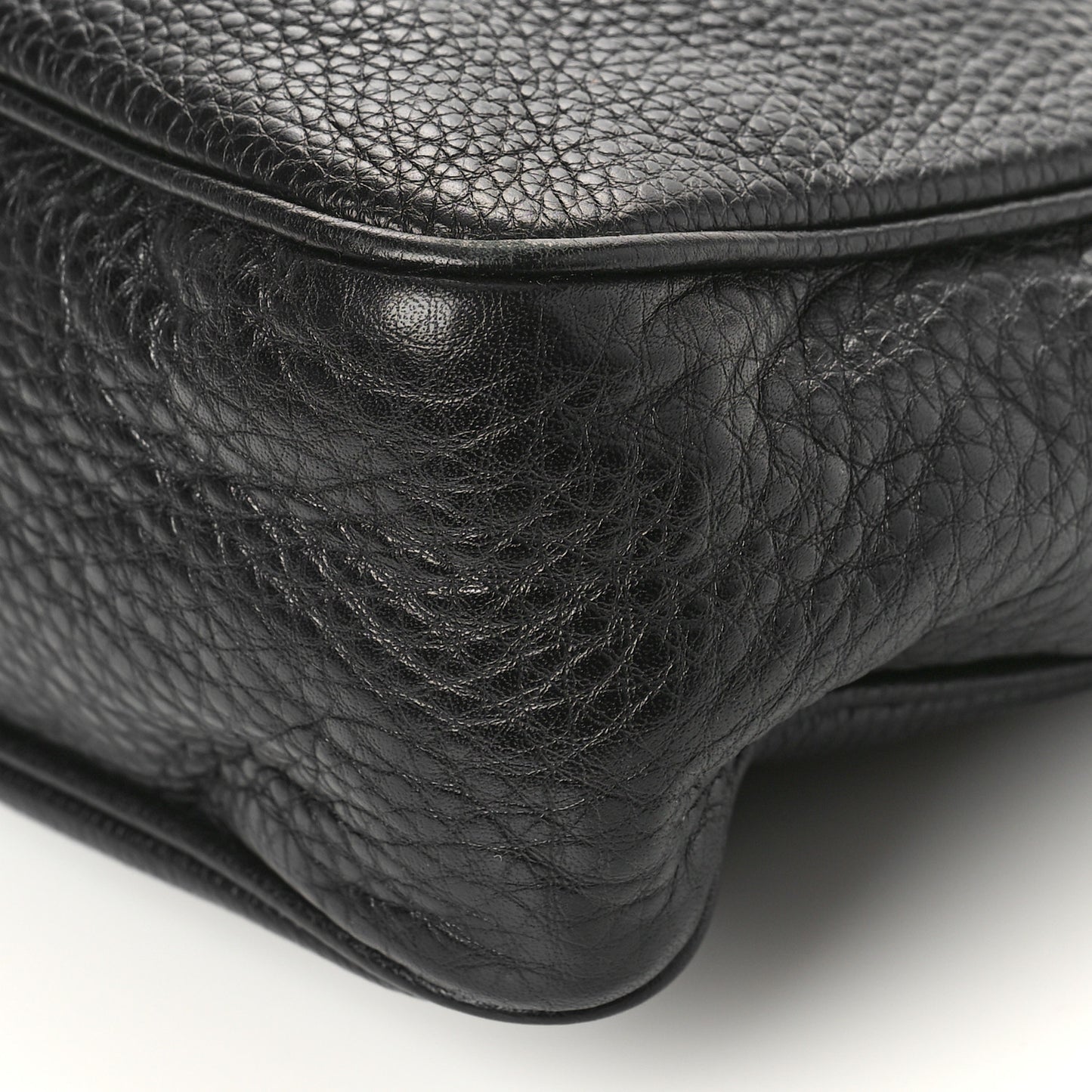 Pebbled Calfskin Small Soho Bowler Black