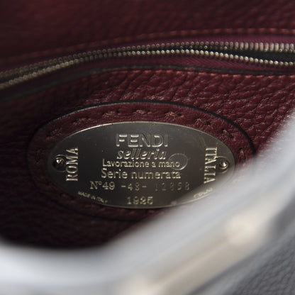 Fendi Calfskin Romano Selleria Bi-Color Mini Peekaboo Iconic Satchel Tempesta Bordeaux 9 of 11