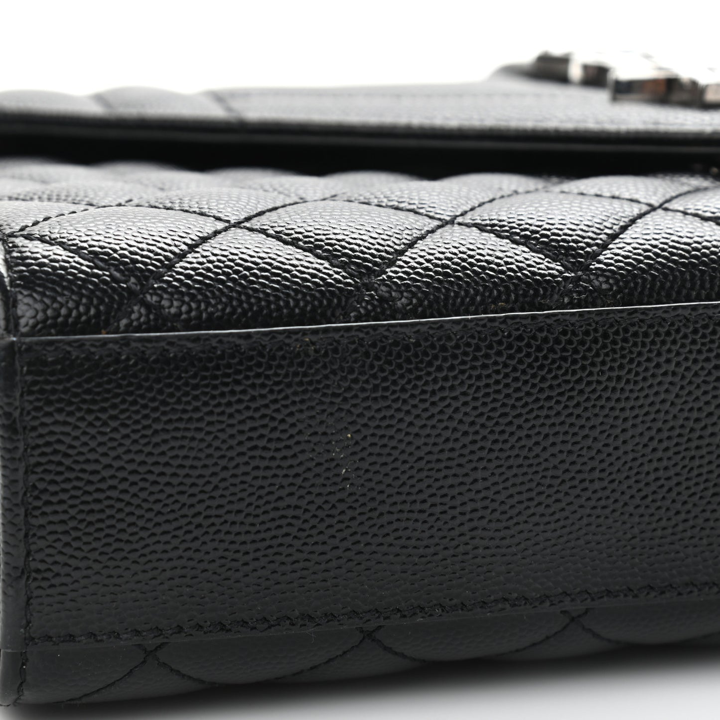 Grain De Poudre Textured Mixed Matelasse Triquilt Medium Monogram Satchel Black
