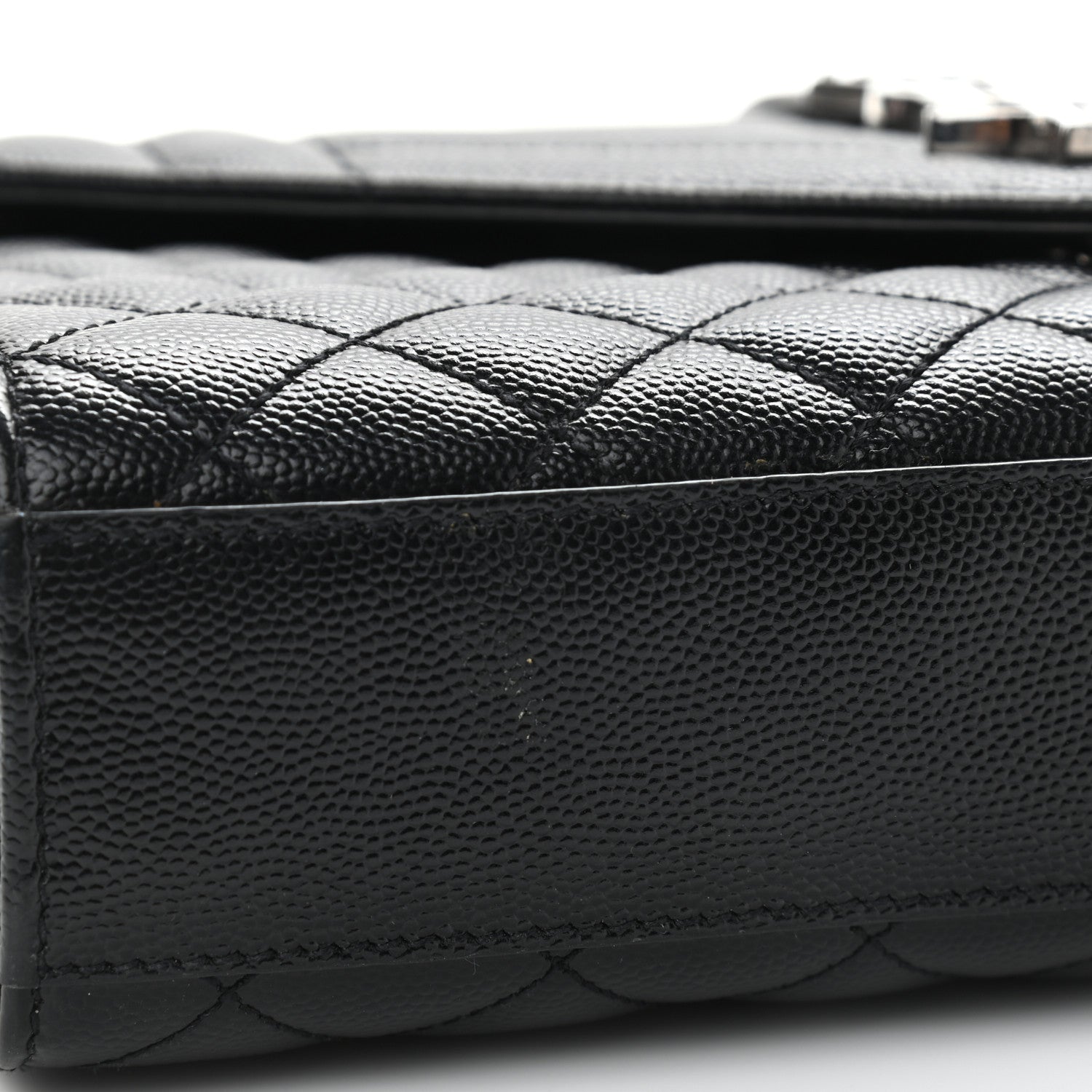 Saint Laurent Grain De Poudre Textured Mixed Matelasse Triquilt Medium Monogram Satchel Black 11 of 11