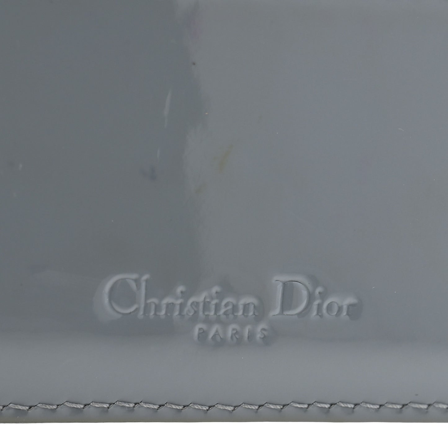 Patent Cannage Lady Dior Card Holder Cloudy Blue