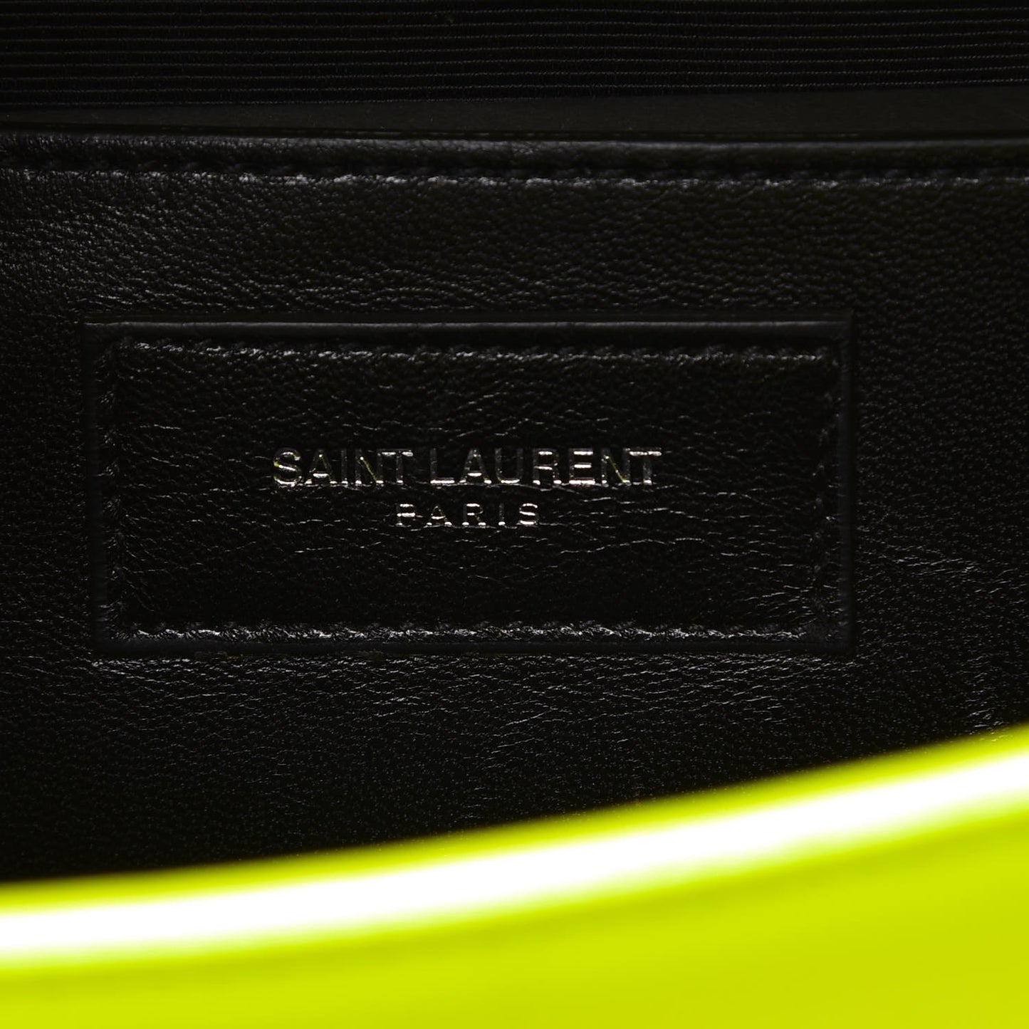 Calfskin Classic Monogram Clutch Neon Yellow