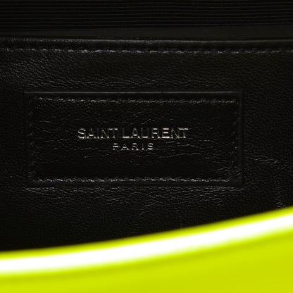 Saint Laurent Calfskin Classic Monogram Clutch Neon Yellow 5 of 15