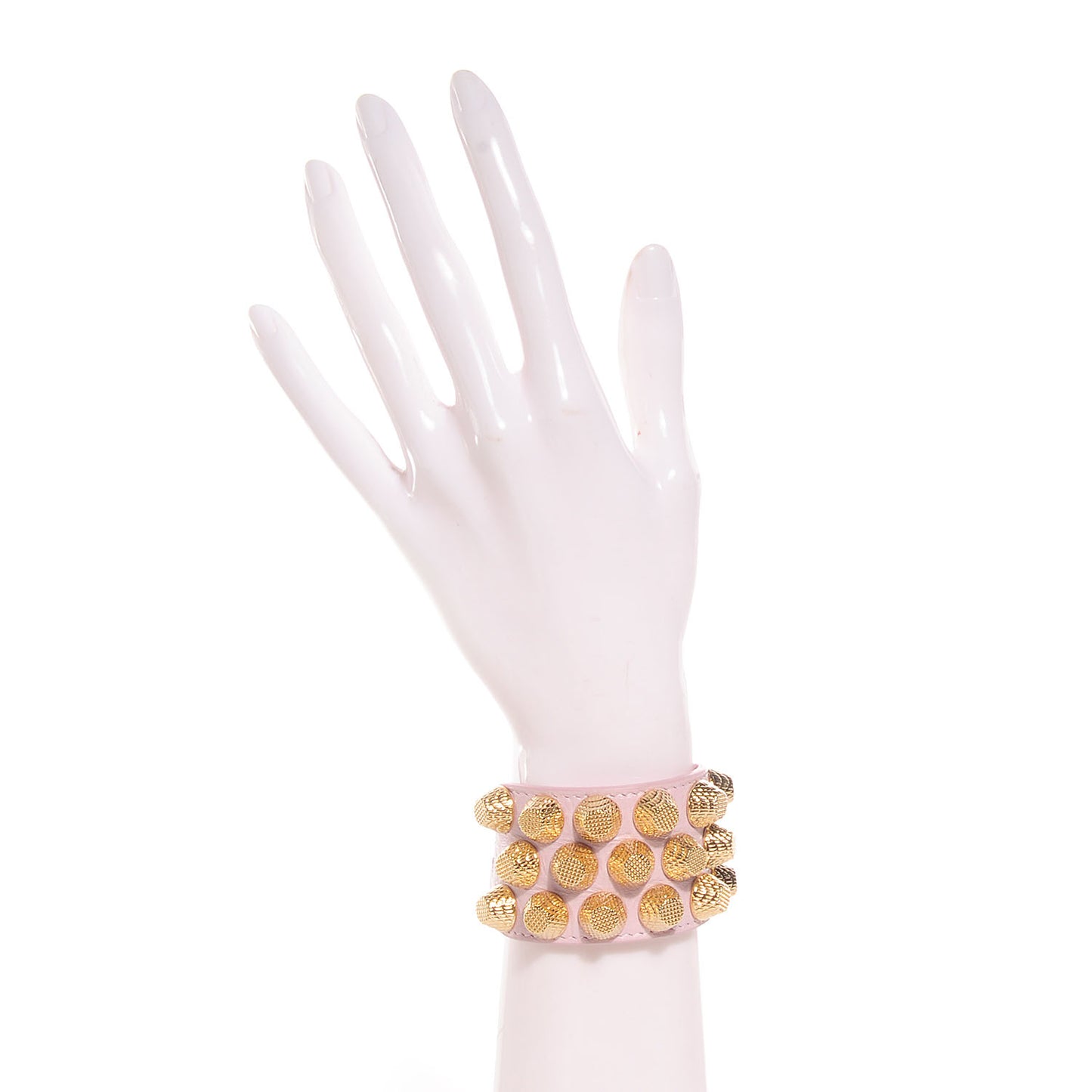 Agneau Arena Three Row Giant Gold Bracelet Rose Poudre
