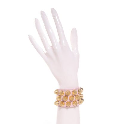 Balenciaga Agneau Arena Three Row Giant Gold Bracelet Rose Poudre 2 of 6