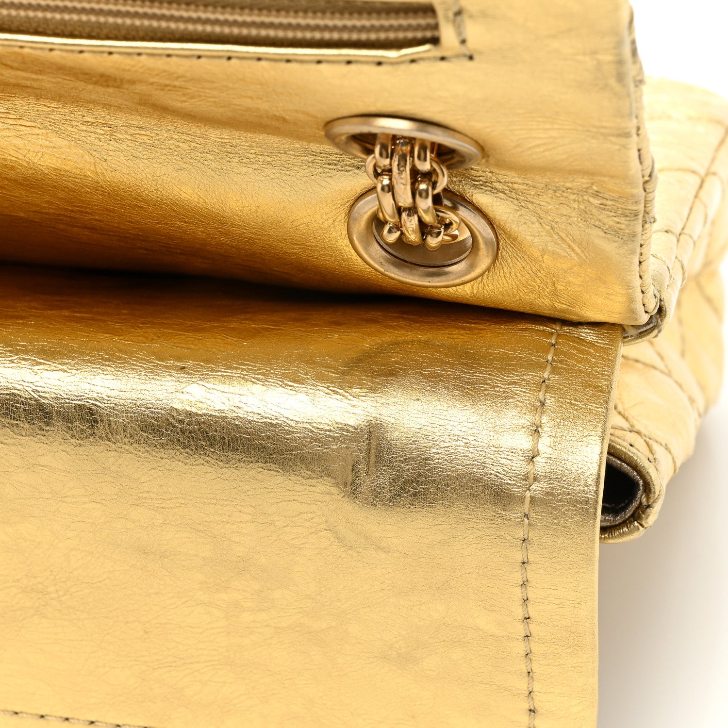 Chanel Metallic Aged Calfskin Quilted 2.55 Reissue 225 Flap Gold 14 of 23