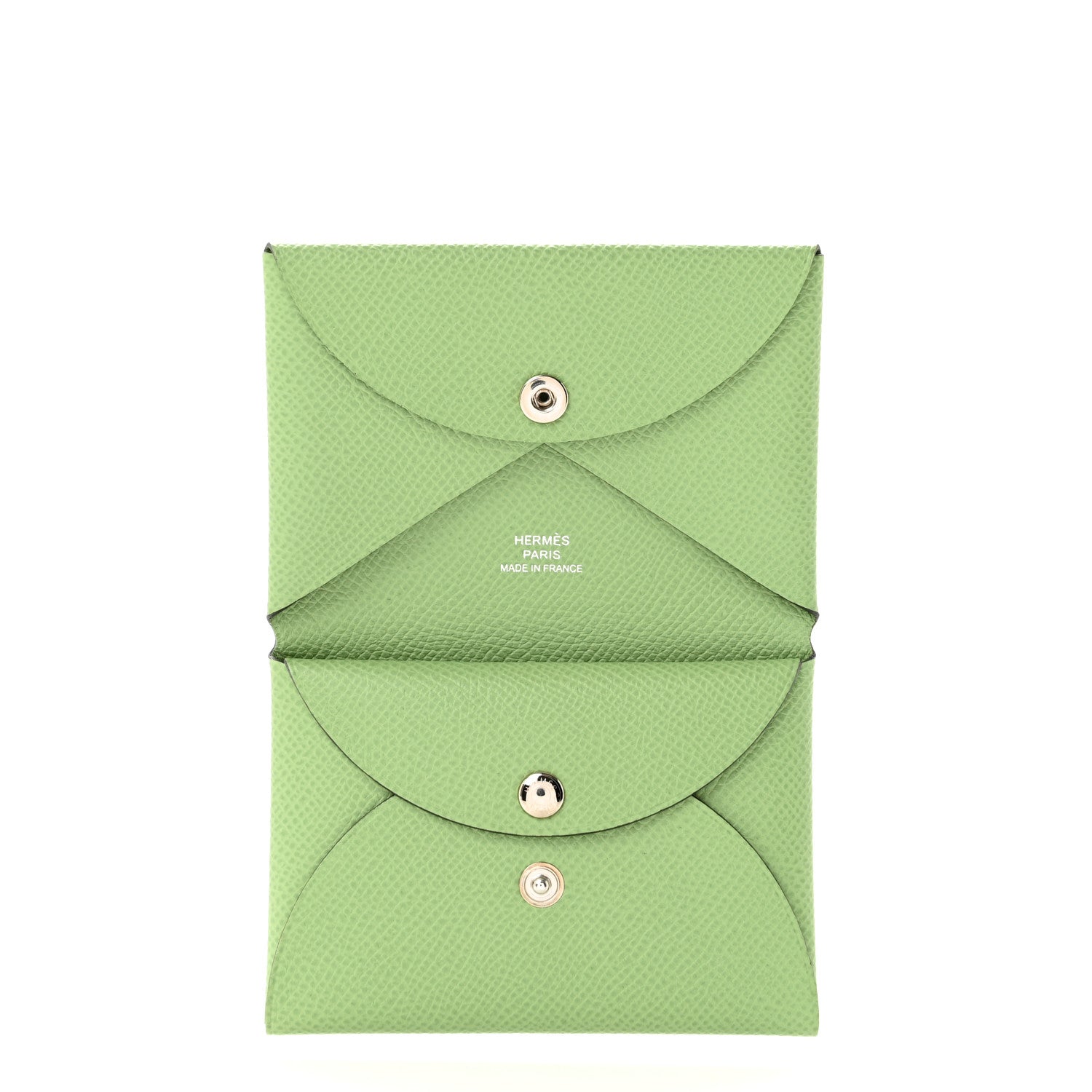 Hermes Epsom Calvi Duo Card Case Vert Yucca 5 of 11