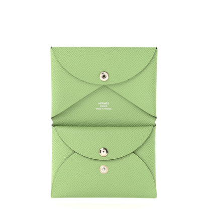 Hermes Epsom Calvi Duo Card Case Vert Yucca 5 of 11