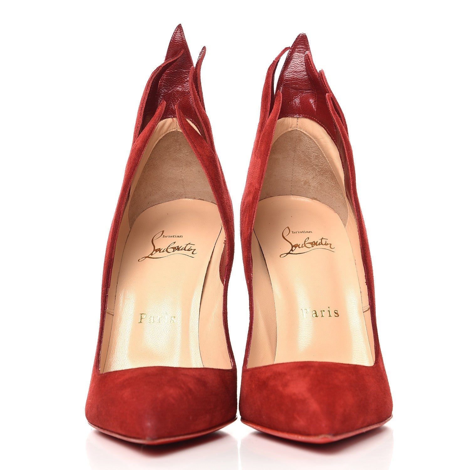 Christian Louboutin Suede Victorina 100 Pumps 36.5 Carmin 3 of 9