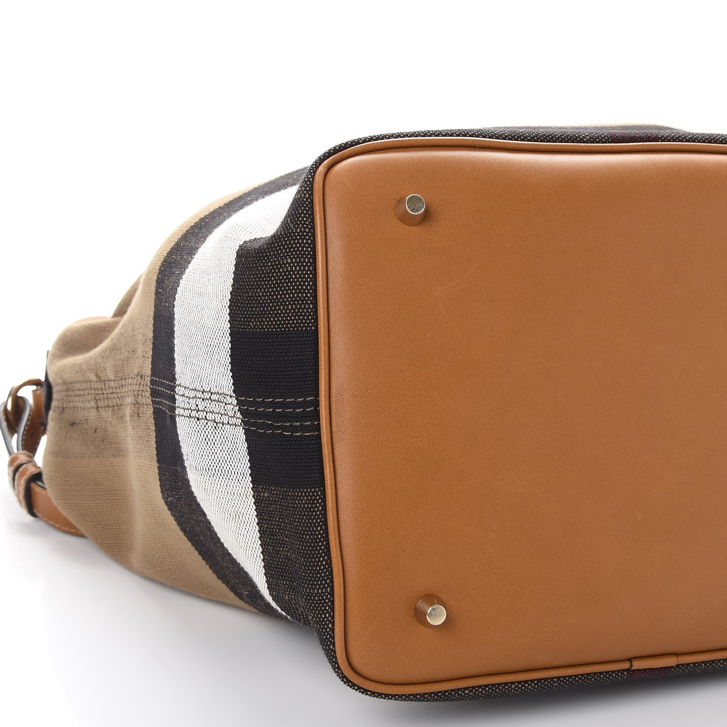 Burberry Canvas Mega Check Medium Ashby Hobo Saddle Brown 10 of 11