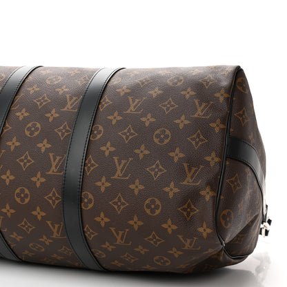 Louis Vuitton Monogram Macassar Keepall Bandouliere 45 8 of 16