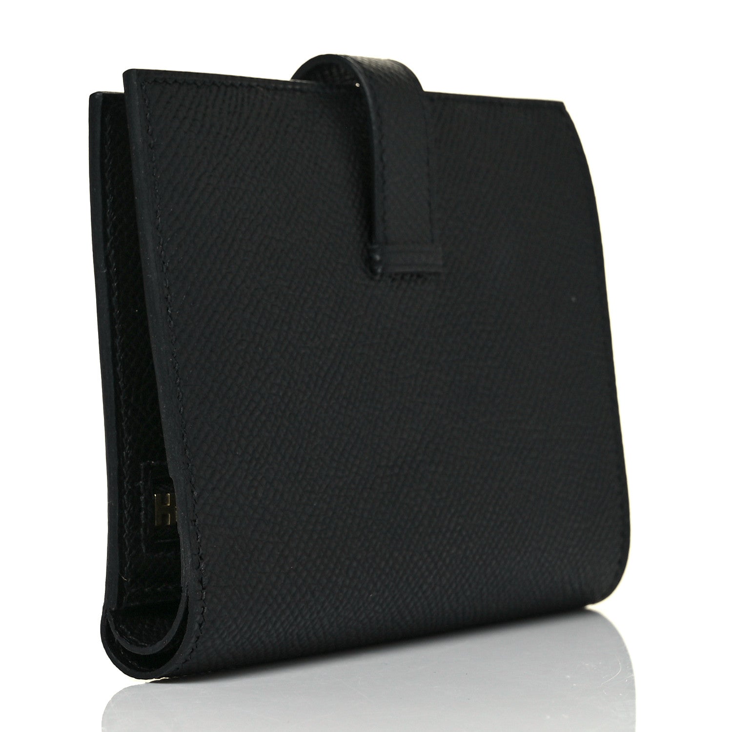 Hermes Epsom Bearn Compact Wallet Black 3 of 9