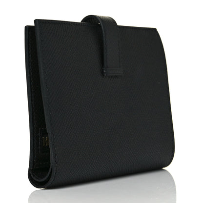 Hermes Epsom Bearn Compact Wallet Black 3 of 9