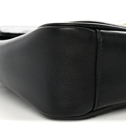 Gucci Calfskin Matelasse Medium GG Marmont Shoulder Bag Black 9 of 10