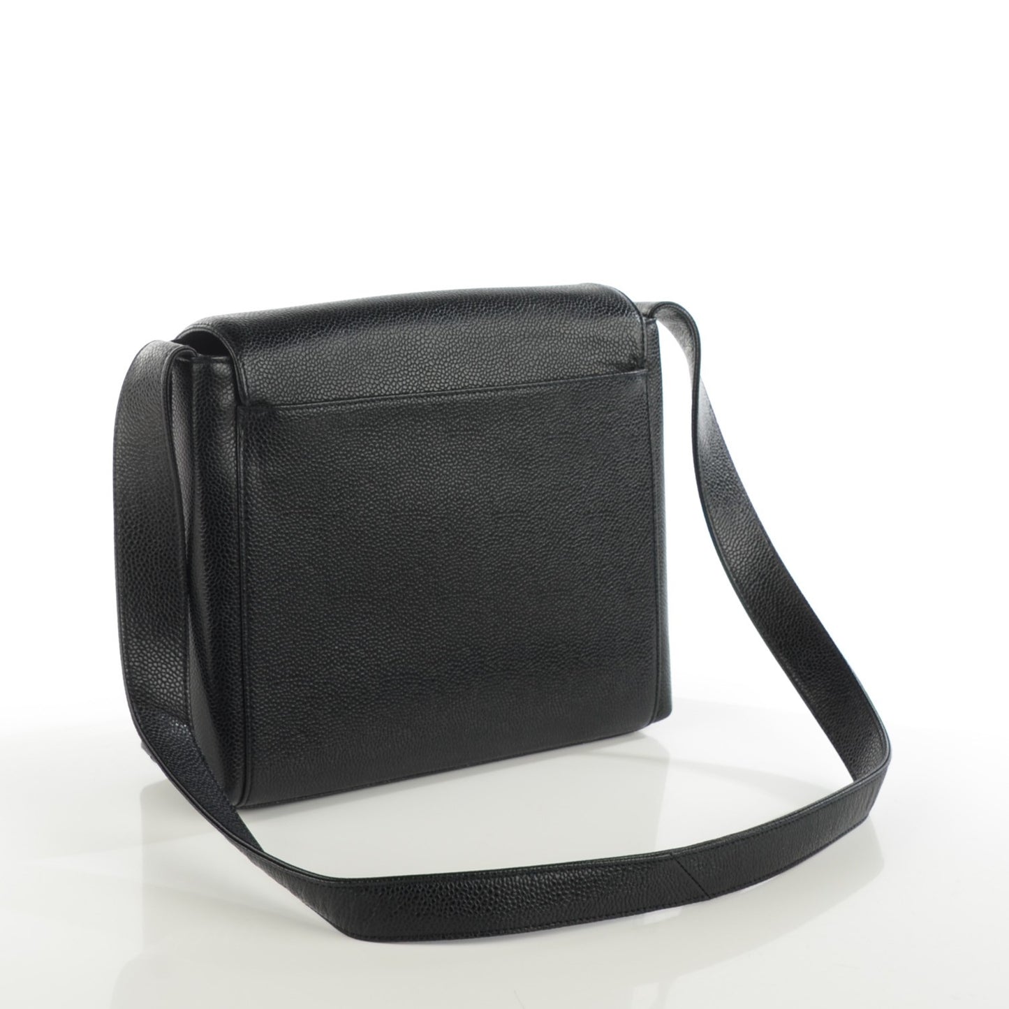 Caviar Flap Shoulder Bag Black