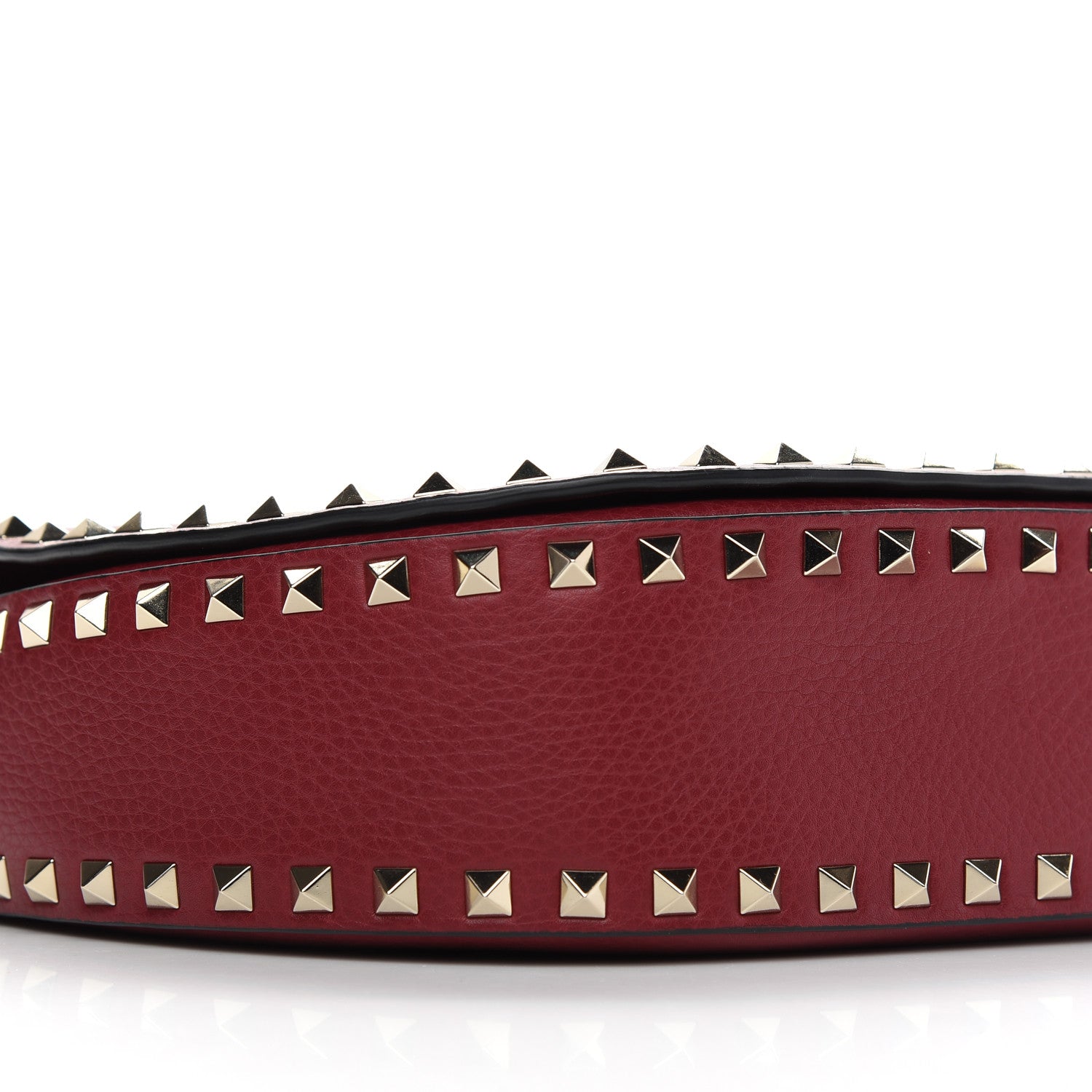 Valentino Garavani Pebbled Calfskin Rockstud Messenger Bag Rosso 7 of 8