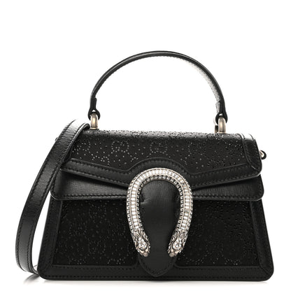 Gucci Satin Crystal GG Monogram Mini Dionysus Top Handle Bag Black 1 of 13