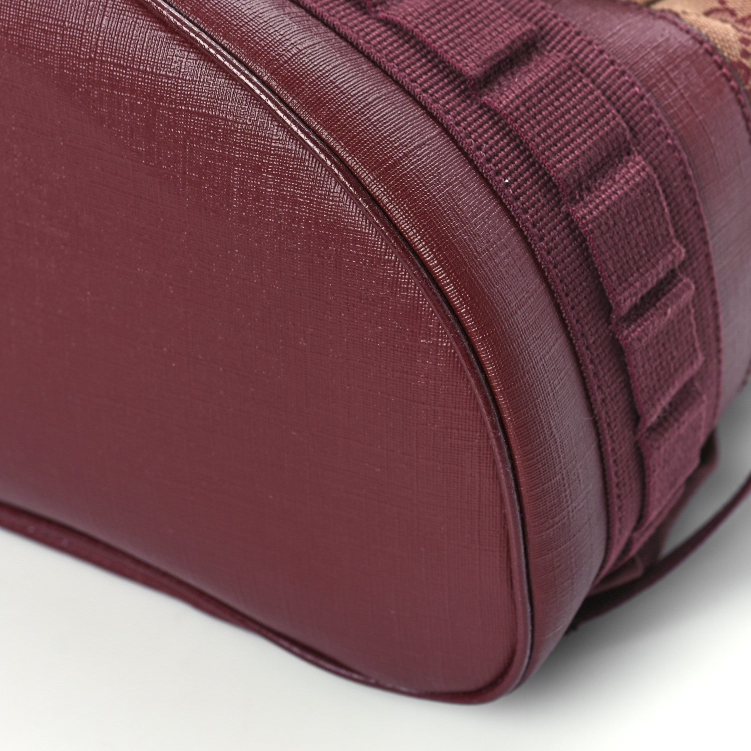 Gucci GG Monogram Script Logo Large Double Pocket Backpack Sahara Rubino Bordeaux 10 of 11