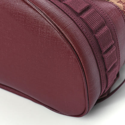 Gucci GG Monogram Script Logo Large Double Pocket Backpack Sahara Rubino Bordeaux 10 of 11