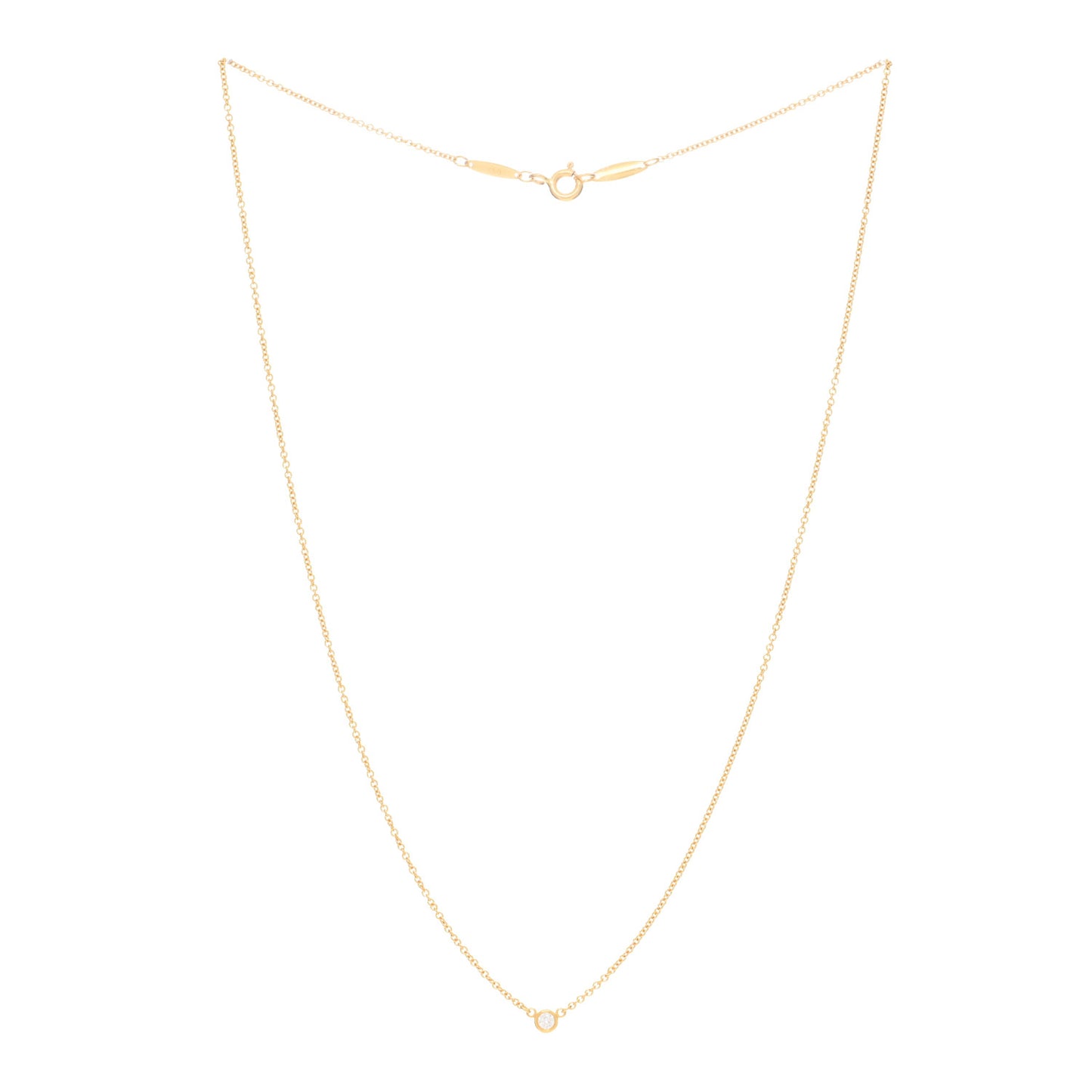 18K Yellow Gold Diamond .05ct Elsa Peretti Diamonds by the Yard Pendant Necklace