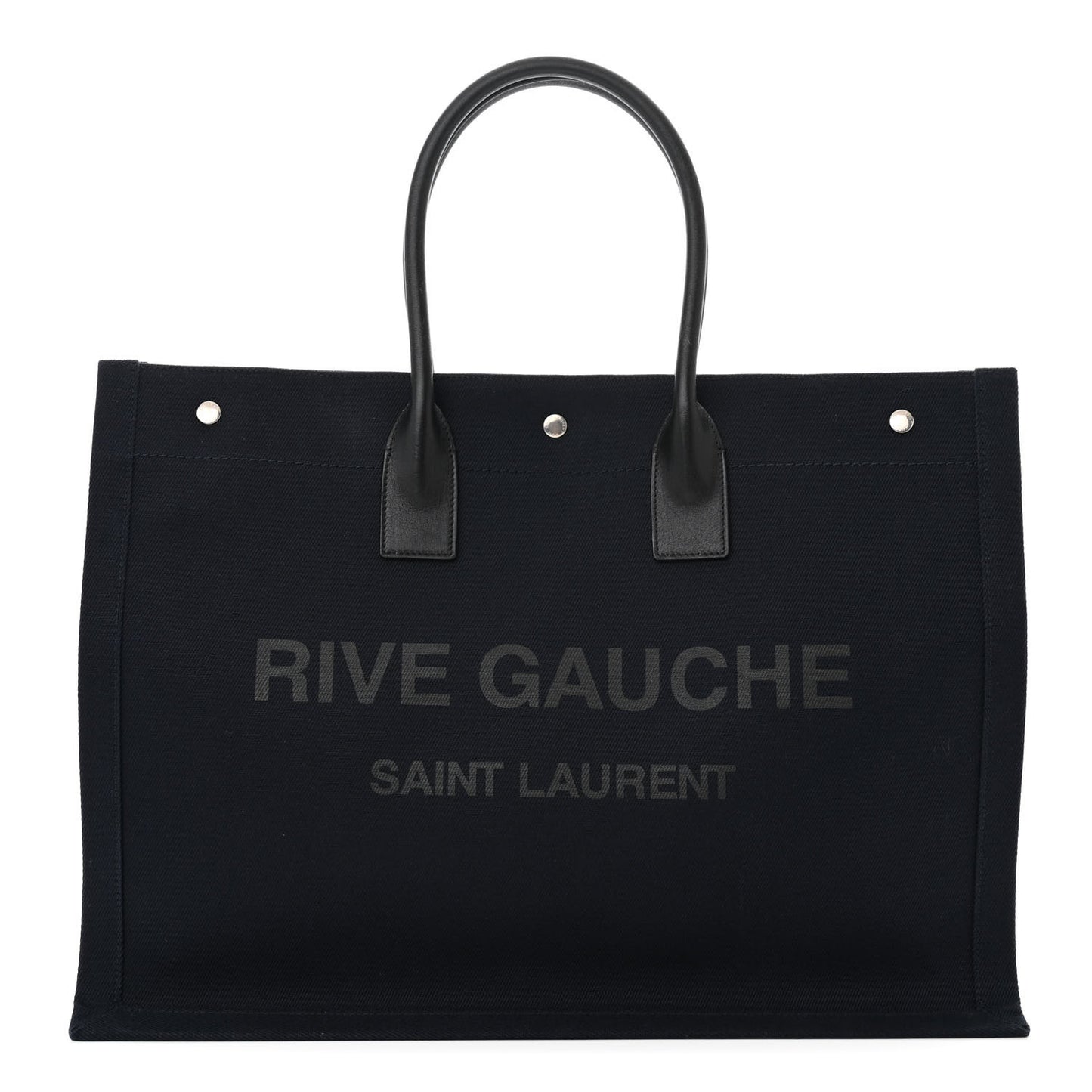 Linen Calfskin Rive Gauche Tote Navy
