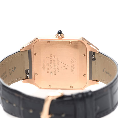 Cartier 18K Pink Gold Alligator 34mm Santos Dumont Watch 4 of 5