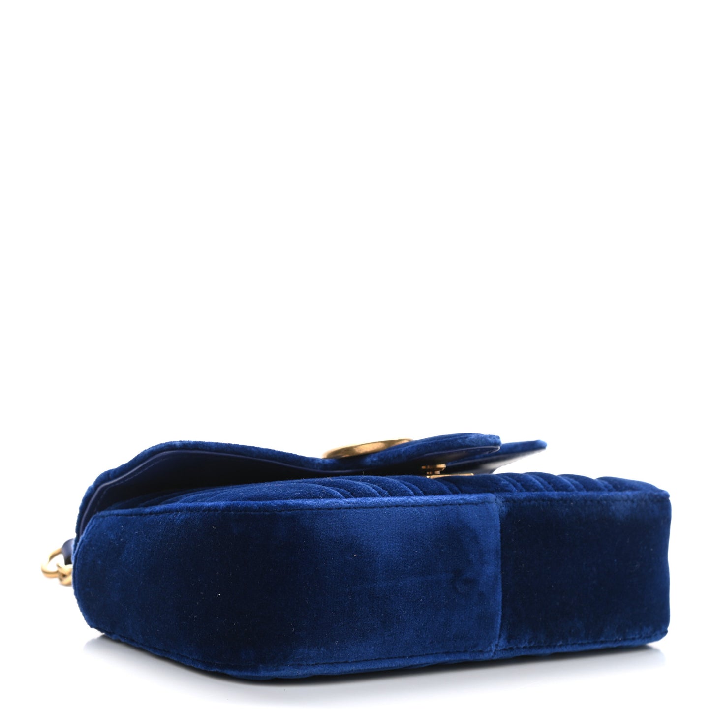 Velvet Matelasse Mini GG Marmont Shoulder Bag Cobalt Blue