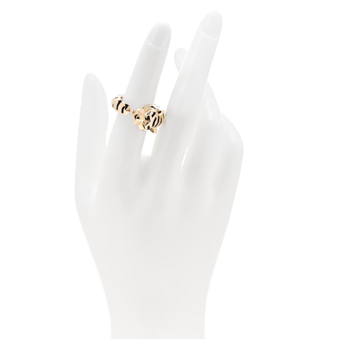 18K Yellow Gold Tsavorite Onyx 12mm Panthere De Cartier Ring 53 6.25