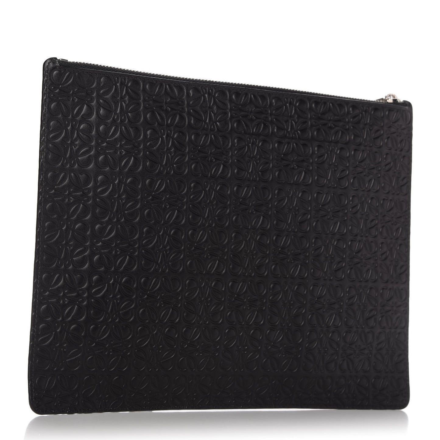 Calfskin Embossed Flat Pouch Black