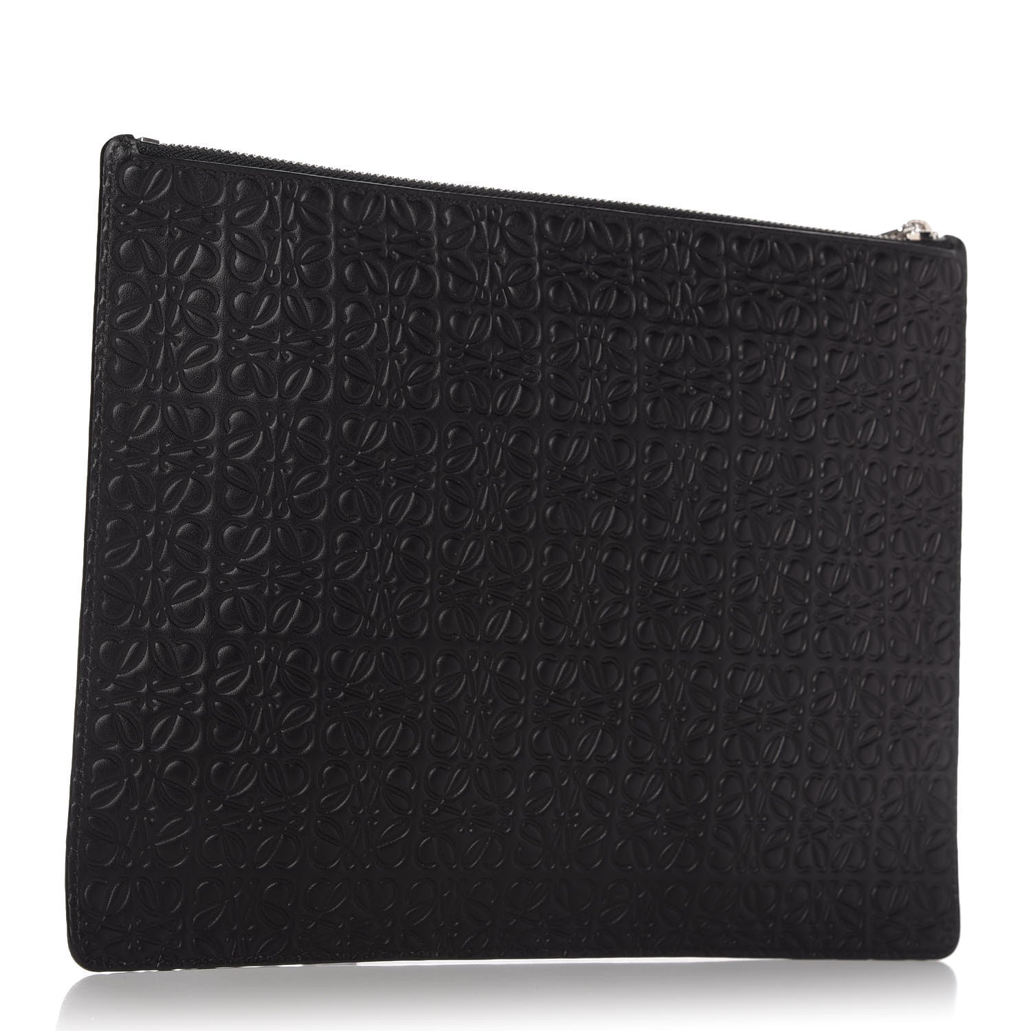 Loewe Calfskin Embossed Flat Pouch Black 3 of 9