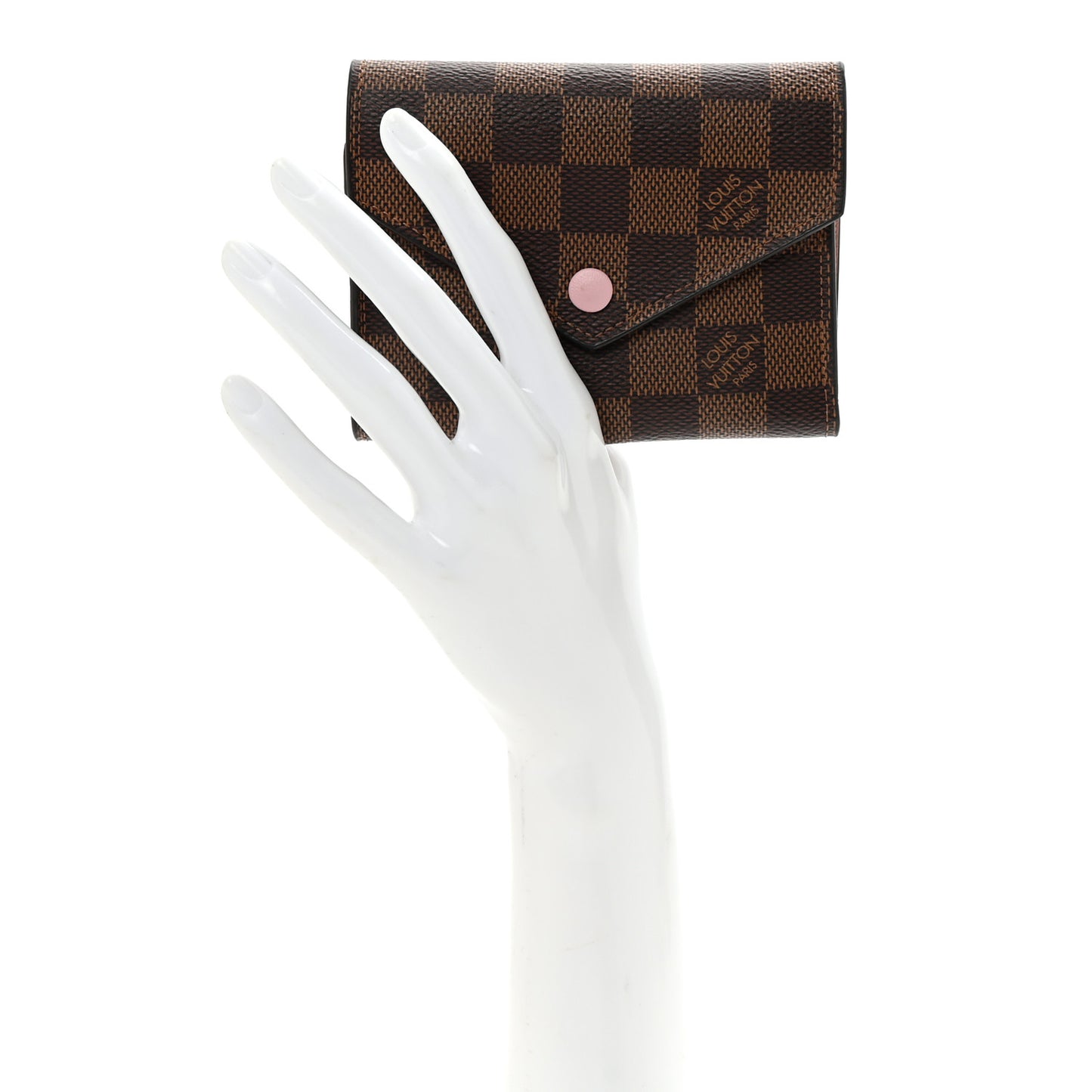 Damier Ebene Victorine Wallet Rose Ballerine