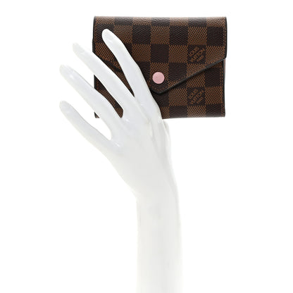Louis Vuitton Damier Ebene Victorine Wallet Rose Ballerine 2 of 6