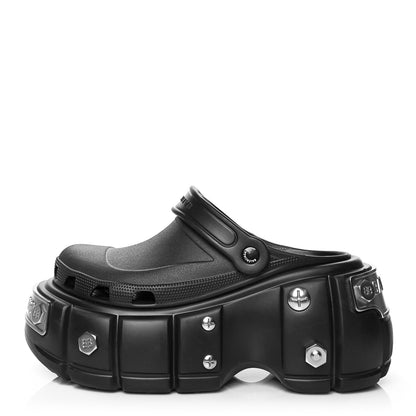 Balenciaga X CROCS Rubber Mens Hardcroc Platform Sandals 43 Black 1 of 8