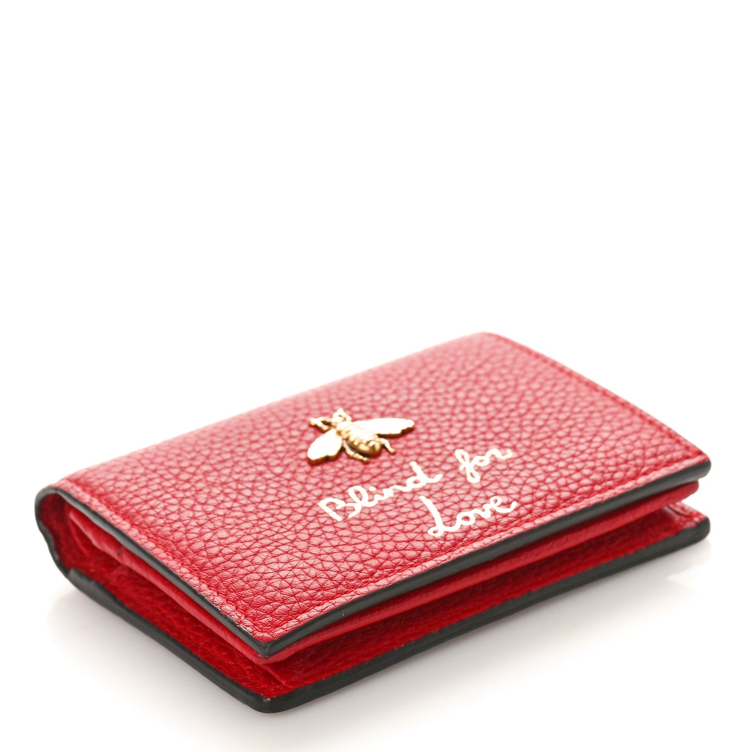 Gucci Pebbled Calfskin Animalier Card Case Red 4 of 8