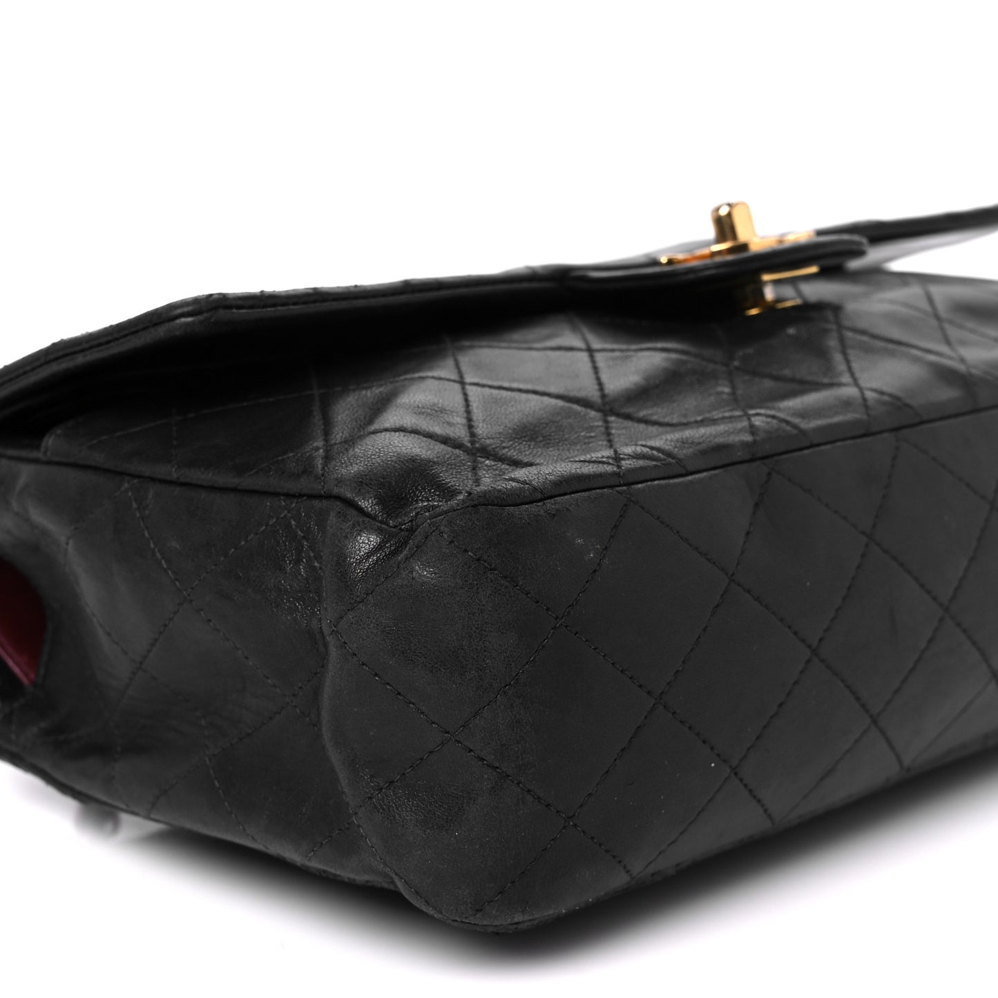 Lambskin Quilted Small Double Flap Black